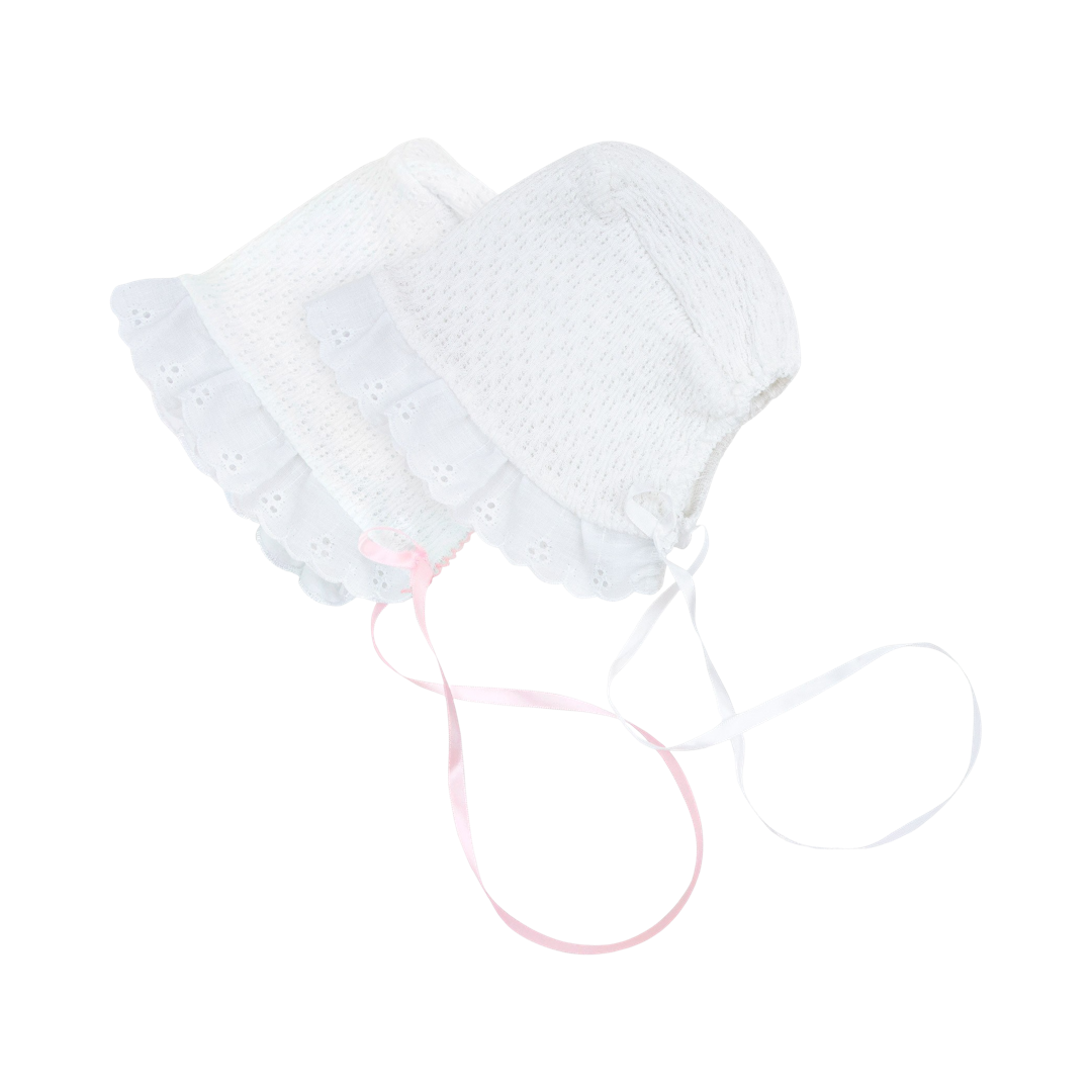 White Scalloped Bonnet main image 0