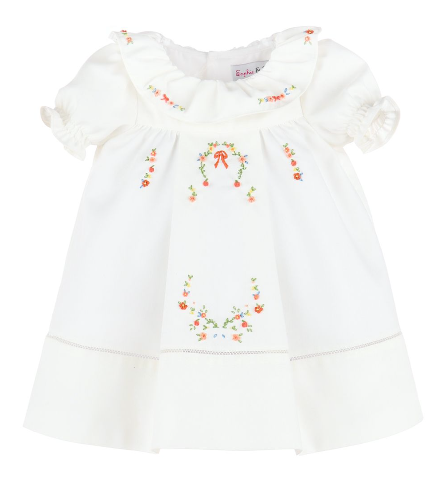 Classic Embroidered Dress, White – Ruffled Rabbit Boutique